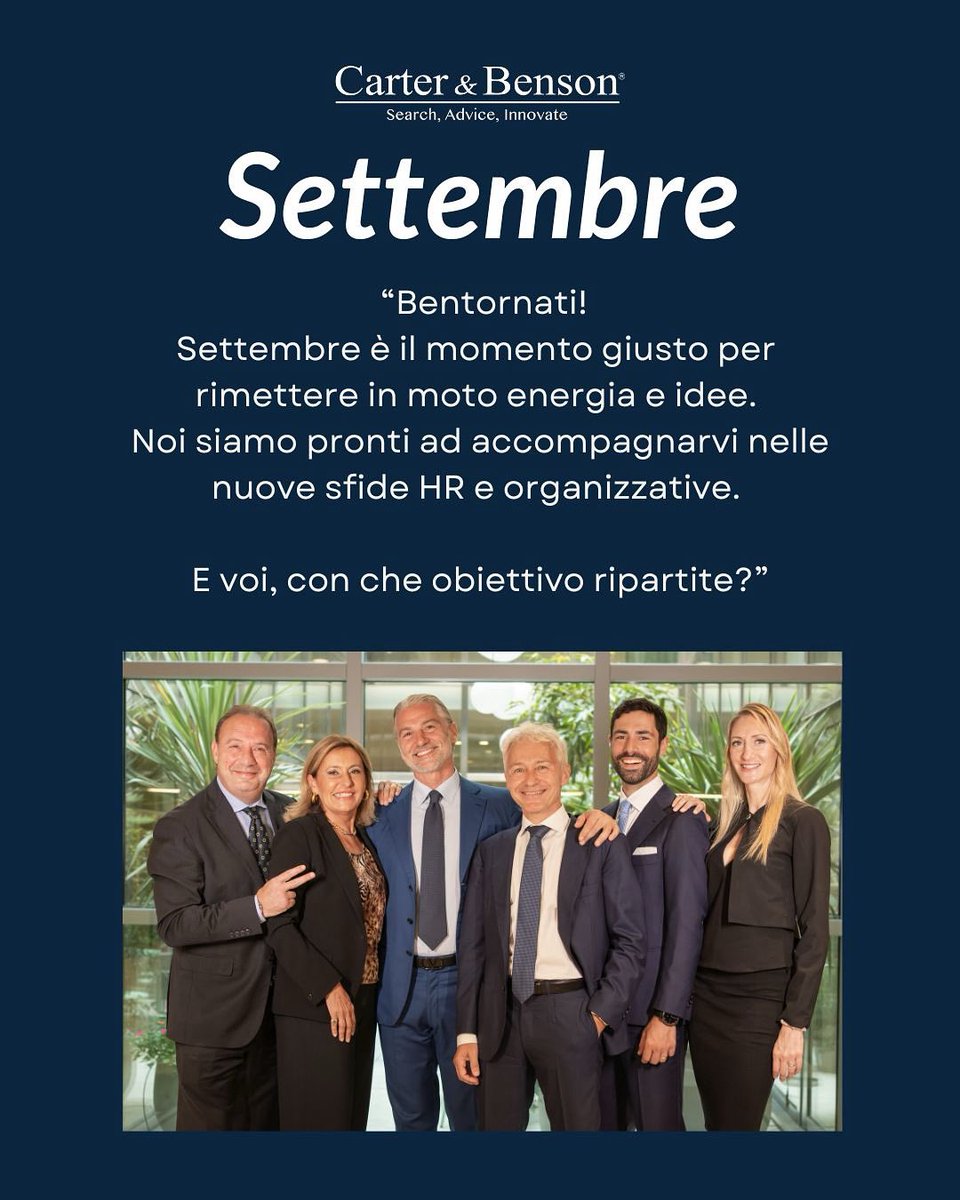 CarterBensonHH's tweet photo. #Settembre è il mese delle nuove partenze, delle idee fresche e dell’energia che si rinnova. 

È il momento giusto per trasformare i progetti in risultati e dare forma alle ambizioni lasciate in sospeso. 

Buon rientro al lavoro! https://t.co/mjE4z2Nexs