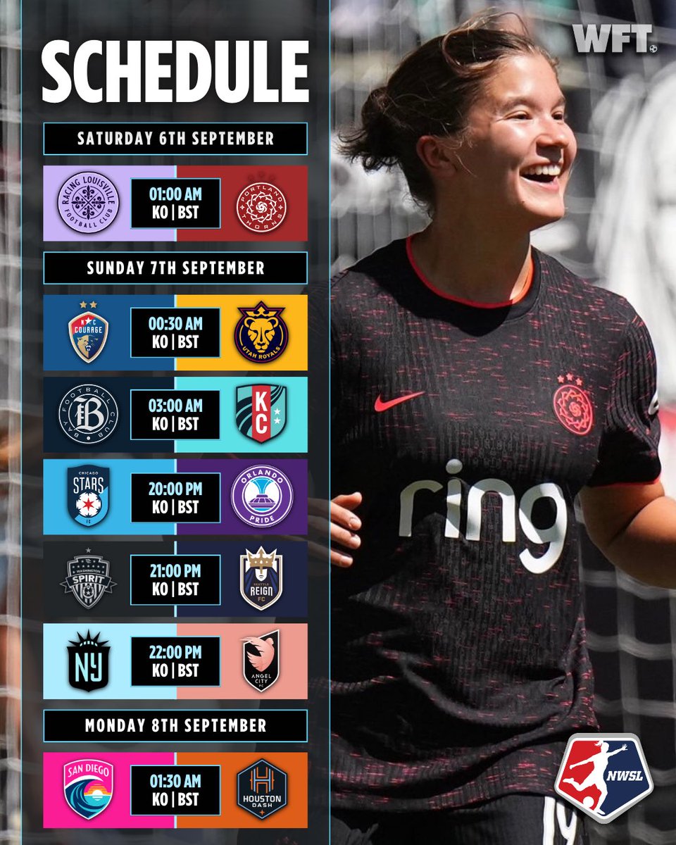 The playoff chase is getting close in the NWSL ahead of week 19’s games! 🇺🇸

Portland Thorns in 6th travel to 7th-placed Racing Louisville in the early hours for UK viewers!

Elsewhere, Orlando Pride hope to end their poor run of form as they face Chicago Stars!

#NWSL