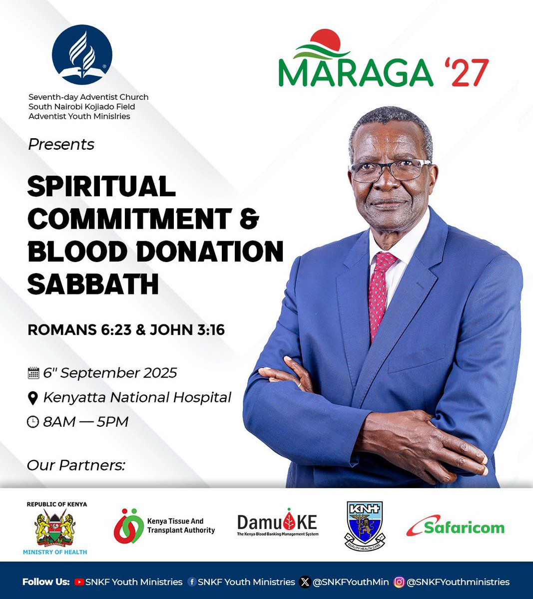 In the spirit of utu, please join us this Saturday, 6 September in donating blood to save lives.

The event will be at Kenyatta National Hospital starting at 8 am.