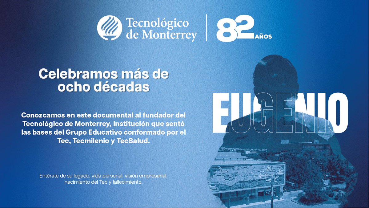 david_garza's tweet image. Es un gusto compartir el documental “Eugenio”, que proyecta la convicción de nuestro fundador, de que “la educación lo puede todo”. El 6 de septiembre celebramos nuestro 82 aniversario, y en ese contexto, lo ponemos a disposición de la sociedad para que más personas puedan…