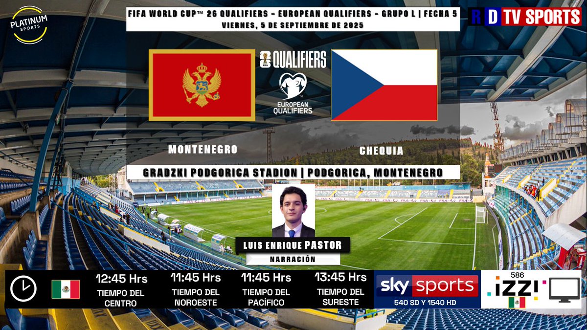 ramonovic09's tweet photo. #FIFAWorldCup #Somos26 #EuropeanQualifiers #Fecha5 | 🇲🇪 #Montenegro 🆚 #Chequia 🇨🇿
🗓️ Hoy
🇲🇽 ⏰ 12:45 Hrs TC, 11:45 Hrs TP
📺 @SKYSportsMX 540 SD y 1540 HD
📺 @izzi_mx 586🇲🇽
📱💻 SKY+, Izzi GO
🎤 @luise_pastor
🤳 #FutbolxSKY Road To #FIFAWorldCup #WeAre26 #MNECZE https://t.co/42GAOzcOMG
