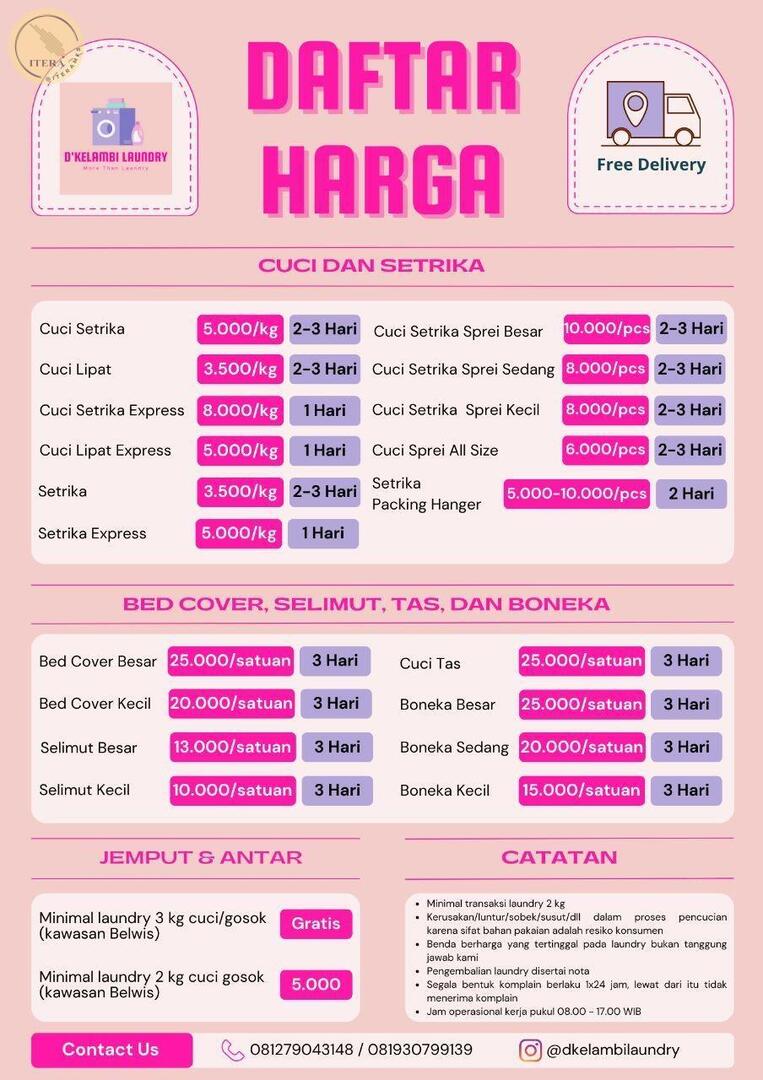 iteramfs's tweet photo. yang ini juga masih satu  cabang sama yang tadi, kalo ini lebih lengkap pilihan jenis laundrynya, gas keun yok temen temen itera! yang mau laundry, bisa dicek ig nya juga, dijamain trusted https://t.co/JtabxSkTYD