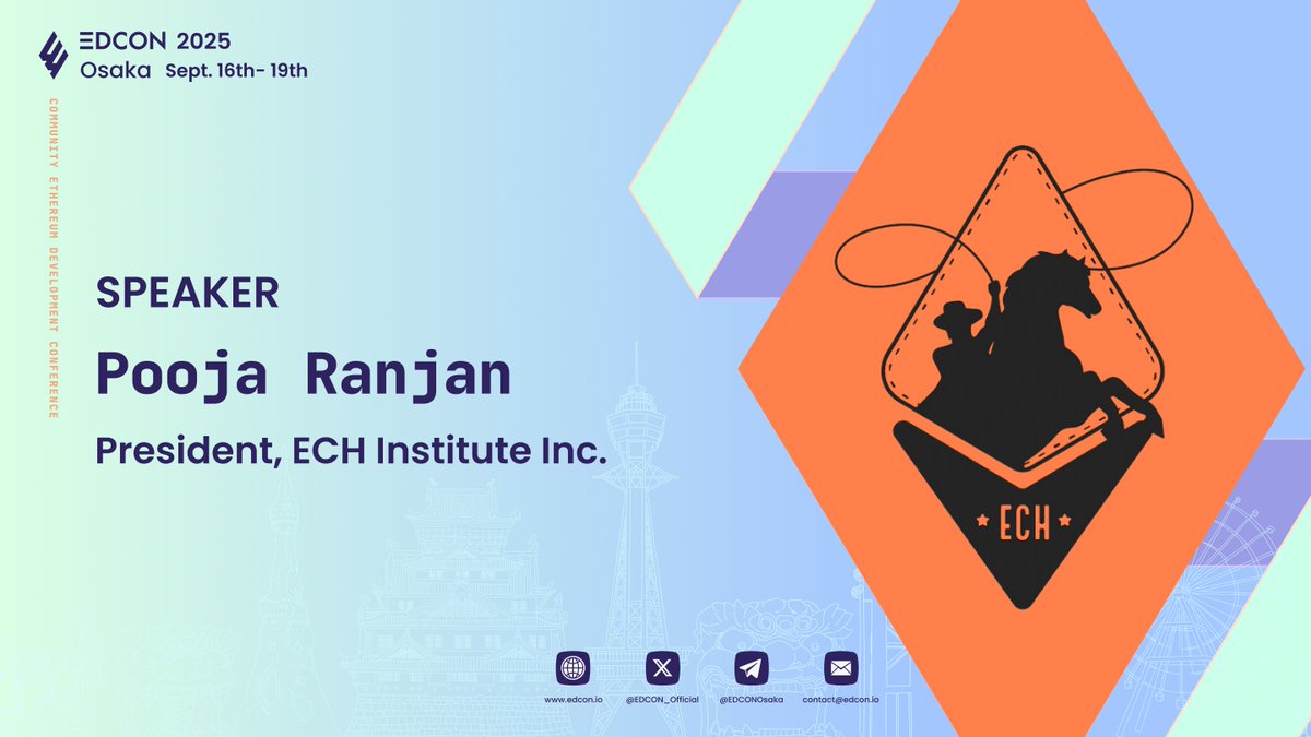 EDCON_Official's tweet photo. Do you know that @poojaranjan19 is bringing Ethereum Cat Herders to Osaka ⛩️ for #EDCON2025!

We are thrilled to announce @poojaranjan19 the next speaker at EDCON2025🎇  
💡 Topic: Education & Diversity in Protocol Development (with a focus on women in blockchain)

The partnership between EDCON & @ECHInstitute keeps growing beyond the event.  
🙌 Join the call, join the convo—change starts here.