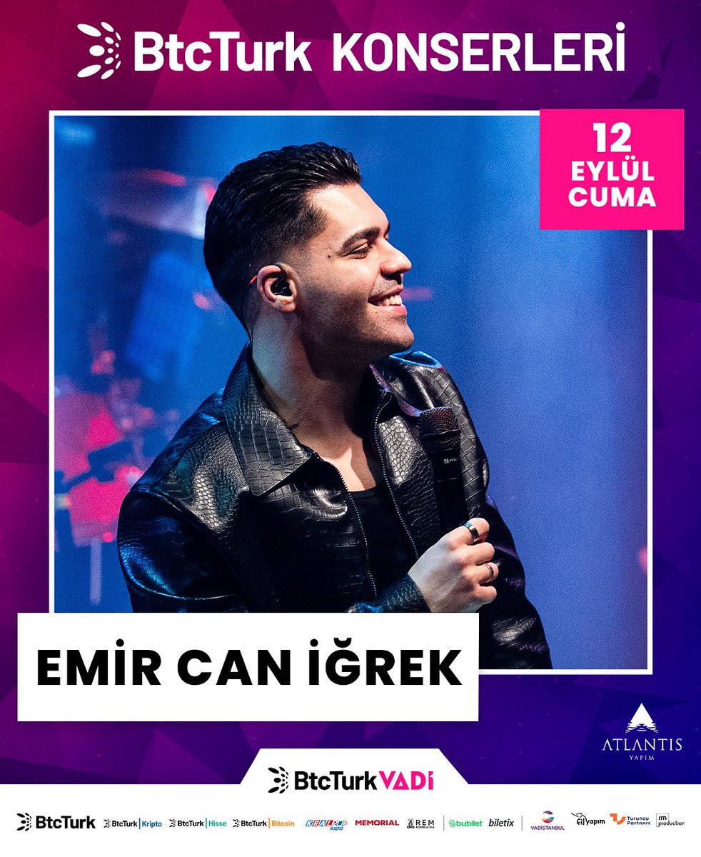 ✨Emir Can İğrek 12 Eylül’de sahnede!✨

BtcTurk Vadi’de gerçekleşecek bu özel konserde, Emir Can İğrek en sevilen şarkılarıyla karşımızda olacak. Enerjisi yüksek ve unutulmaz bir gece bizi bekliyor!

🎟 Biletini hemen al: biletix.com/etkinlik/4DTA2…
