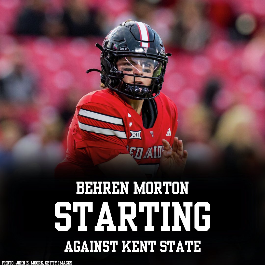 SBInsiderHQ's tweet photo. 🏥NEWS: Texas Tech QB Behren Morton will START against Kent State, per @PeteThamel. https://t.co/DcdE7CZy9a