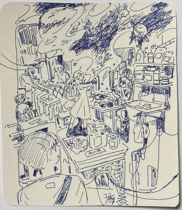 ドローイングとりあえず三枚あります
いずれも13~15cm×15~16cmくらいのサイズで3,000円です
当日までにまた一枚くらい増えるかもしれません 