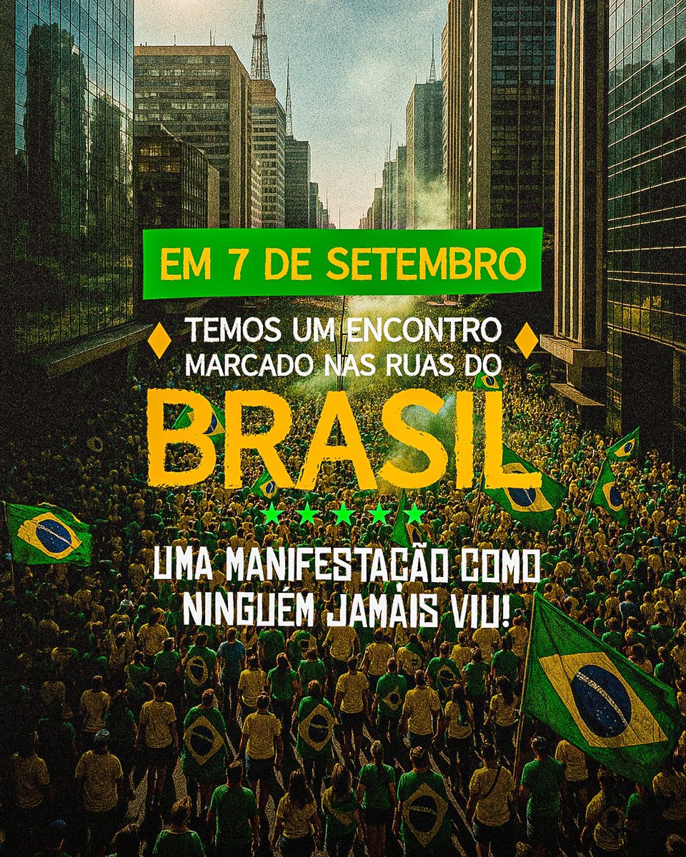 ninamarinabraga's tweet photo. ANISTIA AMPLA
7 de setembro nas ruas
🇧🇷 https://t.co/WD668x3tlY