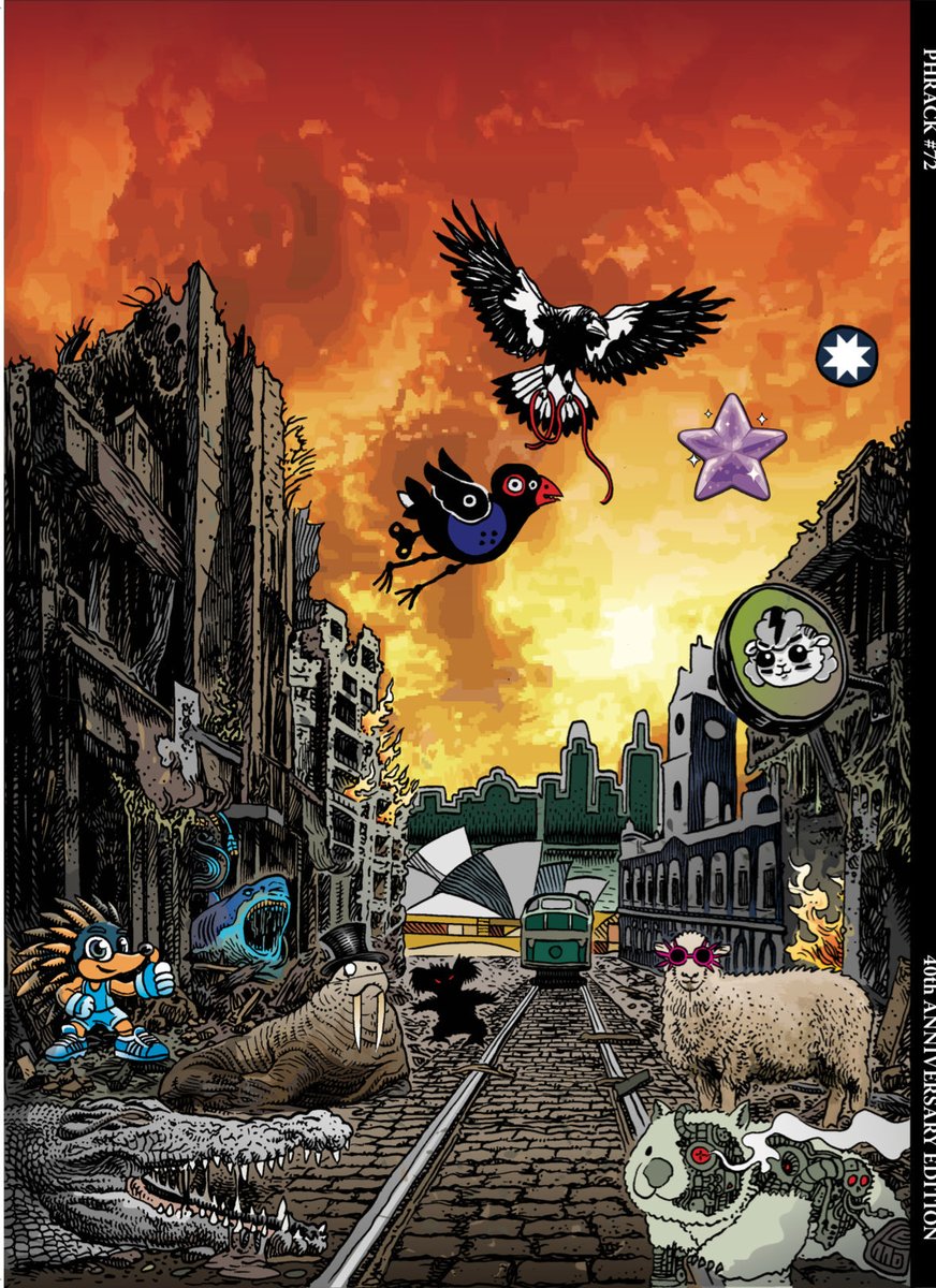 phrack's tweet image. Preview of PHRACK #72 @BSidesCbr edition. 
👉Release: 25th of September. GET READY👈

How many logos of famous Australian/New-Zealand cons can you spot on the back cover?