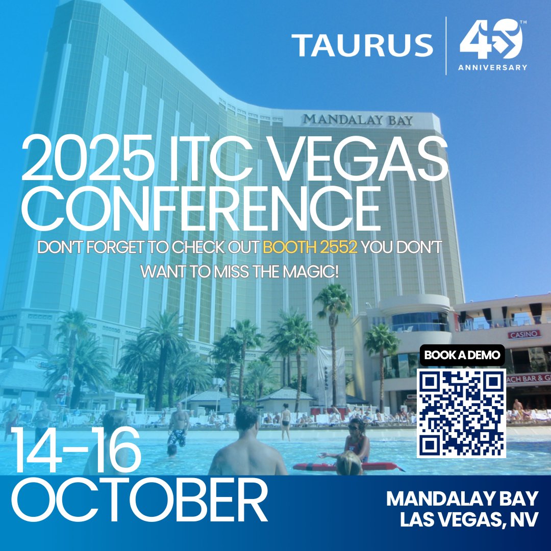 🎉 Taurus is heading to ITC Vegas!
We’re excited to be part of this year’s event. Stop by our booth 2552 for a little magic you won’t want to miss. ✨
📍 Don’t forget to scan the QR code to book a live demo with our team. See you there! #ITCVegas #Insurtech #TaurusTech
