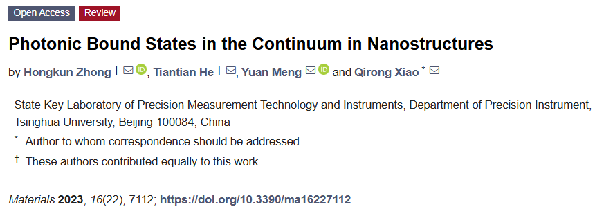 Materials_mdpi's tweet photo. #MDPIMaterials
📒#Photonic Bound States in the Continuum in #Nanostructures.
✏️Authored by: Hongkun Zhong et. al.
🔗https://t.co/kGZYTZdqo5
#OpenAccess #Nanomaterials #2DMaterials https://t.co/aY2dP3cPVz
