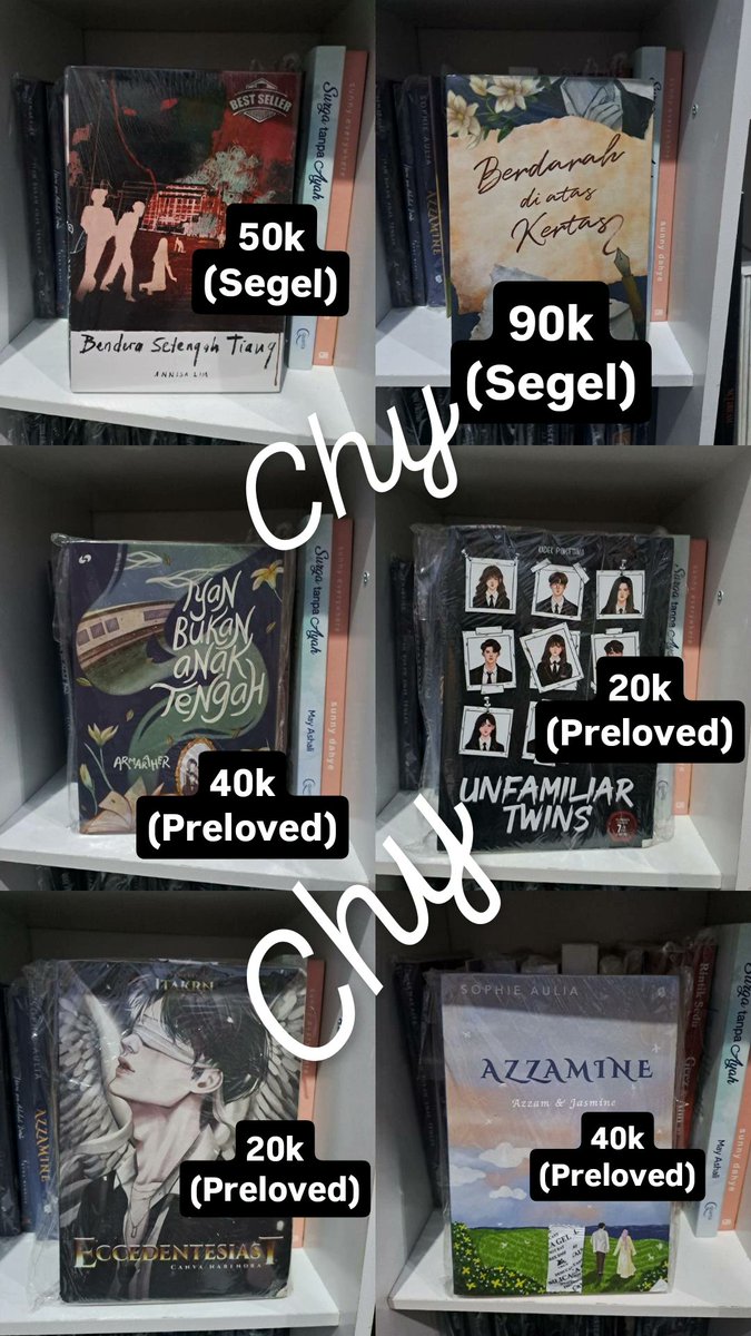 chyz_mee's tweet photo. Wts novel murah, pengiriman dari jakut (pake jnt atau jne) bca only!
#wts #zonauang #novel https://t.co/heZbwId3Vh