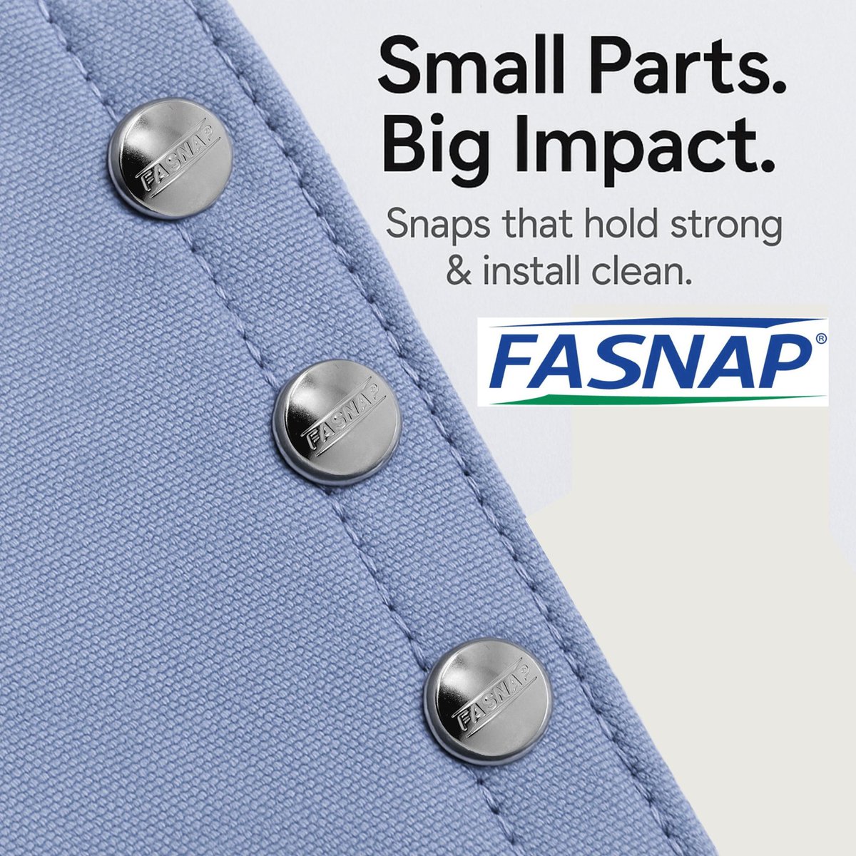 Snaps that hold strong &amp; install clean. That’s Fasnap. #Upholstery #Fasteners #fasnap #snaps
