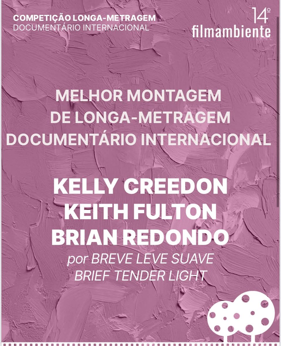 Brief Tender Light wins 3 awards at our Latin American Premiere at the 2025 #Filmambiente Festival in Rio de Janeiro, Brazil:
🏆Best Feature Documentary
🏆Best Editing
🏆Best Director

The BTL family is grateful for this honor <a href="/filmambiente/">FILMAMBIENTE</a>!
