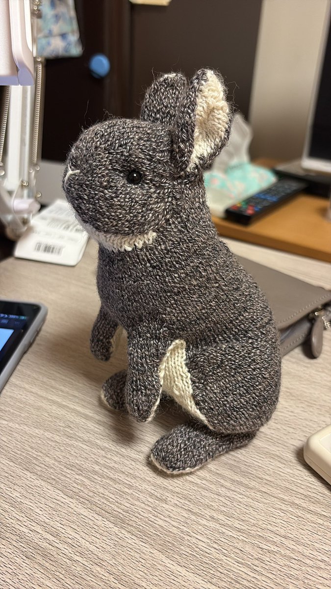 e0702's tweet photo. 何とか完成しました✨
 #棒針で編みのうさぎさん
 #andeBoo  さんデザインのうさぎさん🐇 https://t.co/qiWNNggKhX