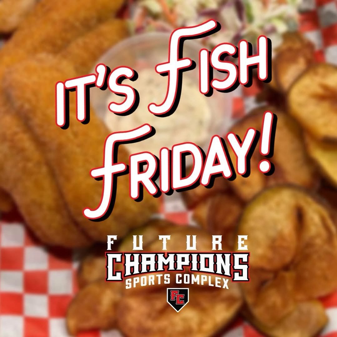It's Fish Friday at Future Champions! We've got catfish and buffalo on special paired with a delicious salad bar -- lunch from 11 a.m. to 2 p.m. and dinner from 5 to 9 p.m. 🥗🐠🍻 #FutureChampions #JacksonvilleIL #fishfriday #EatDrinkPlay