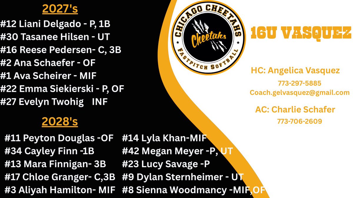 Cheetahs_Gel16u's tweet photo. Excited to introduce this talented group of athlete as my 2025-26 roster. Fall season starts today!!! @triplecrownspts can’t wait to compete in the Super 72 https://t.co/ZqklhCFhqi