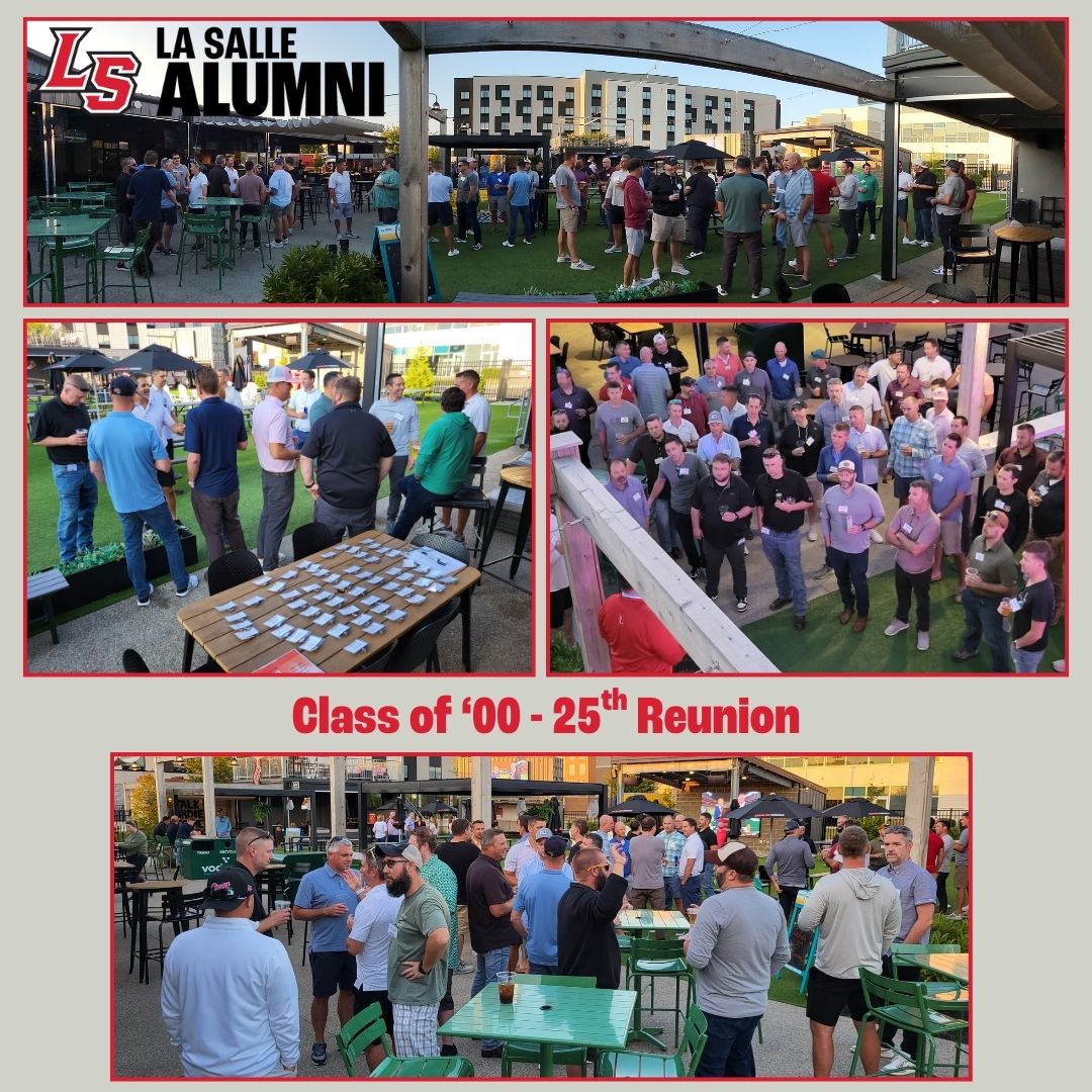 LaSalleAlumni's tweet photo. The Class of '00 set the bar high for fall reunion season, showing up in force at Oakley Greens. Led by Blake Niemeyer and Tony Schoenling, over sixty brothers came together, a powerful display of enduring brotherhood.
Well done '00!
#LancerAlumni
#ClassOf00
#LRD
#BrothersForLife https://t.co/sVZezkeMUg