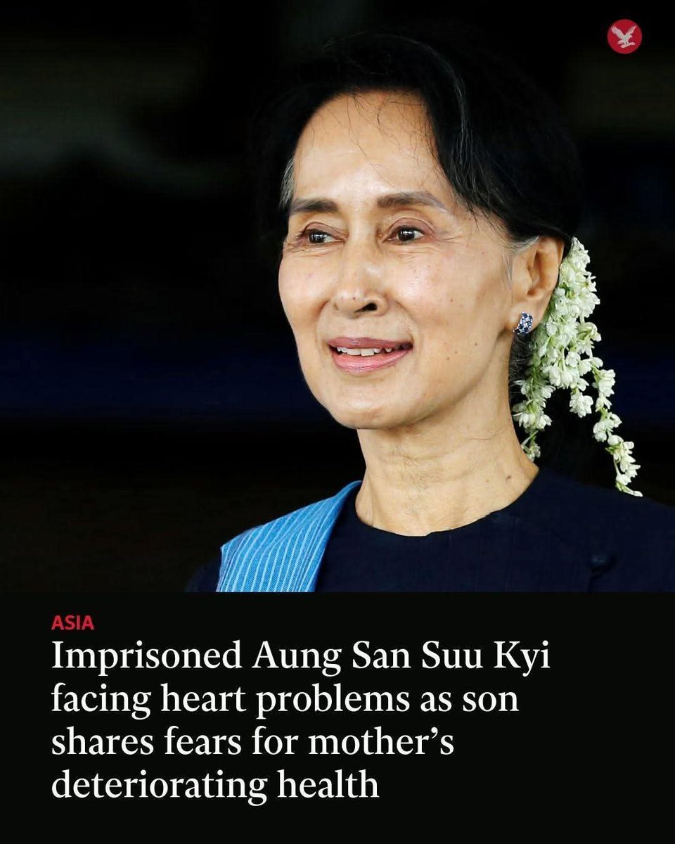 CDM_SayarAung's tweet photo. The Independent reported that Myanmar's 80-year-old democracy leader Aung San Suu Kyi is suffering from a serious heart condition and is not receiving medical treatment.
#MyanmarMilitaryTerrorists
#WhatsHappeningInMyanmar https://t.co/mINXDgh8sJ