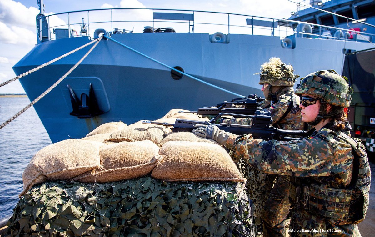 GermanAmbLatvia's tweet photo. #Quadriga2025: 🇩🇪leads NATO exercise in the Baltic Sea. Bundeswehr just launched its largest exercise of the year. Main focus is on protecting #NATO's eastern flank. https://t.co/MLfC3FAYUC