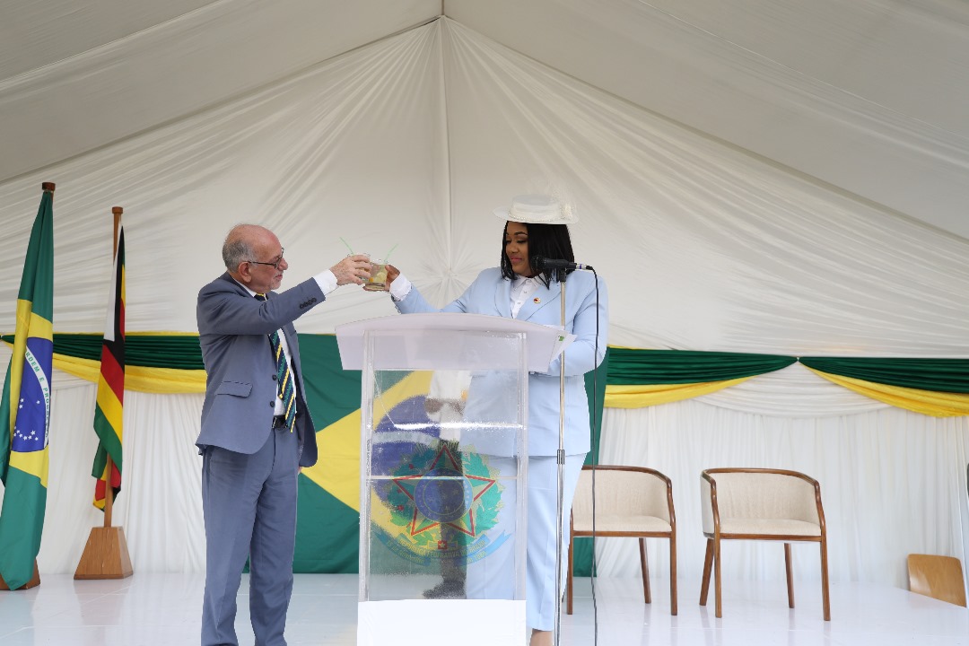 Today, the Deputy Minister of Foreign Affairs and International Trade, Hon Sheila Chikomo graced the Brazil National Day festivities at the Brazilian Ambassador' residence in Harare, commemorating the robust diplomatic relationship between Zimbabwe and Brazil that has promoted