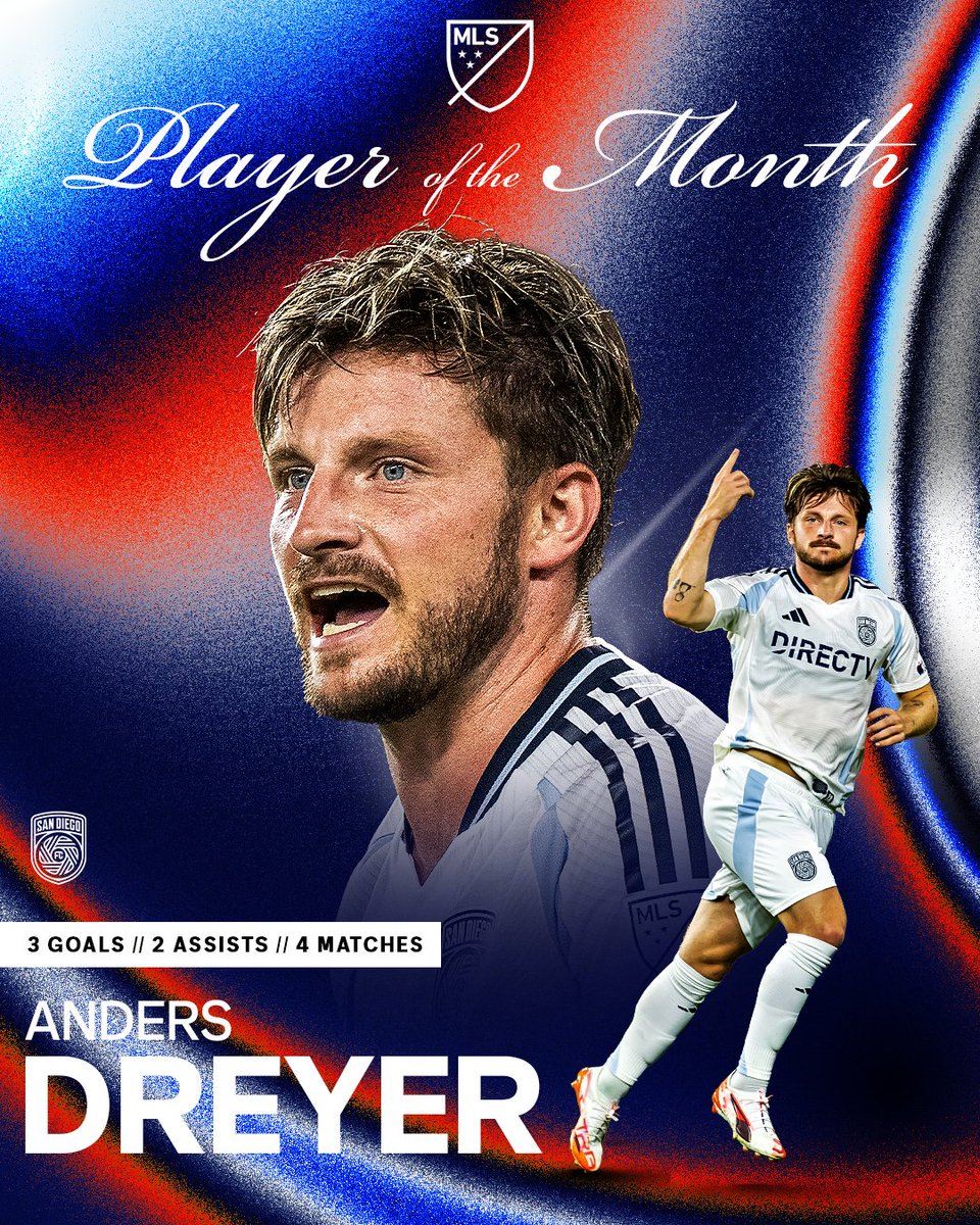 MLS's tweet photo. Another one. ☝️

🇩🇰 Anders Dreyer is your Player of the Month for the second time this season. 🏅🏅 https://t.co/hm2tYXSwyt