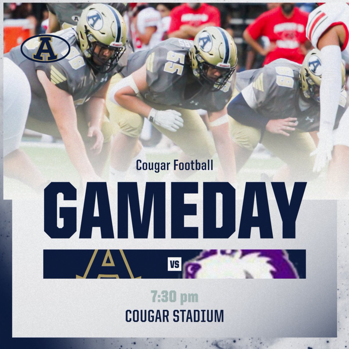 ACcougarsports's tweet image. Football today!

#bluecollargoldstandards