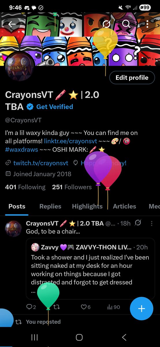 CrayonsVT's tweet image. Birfday stweam in a lil over 2 hours :3