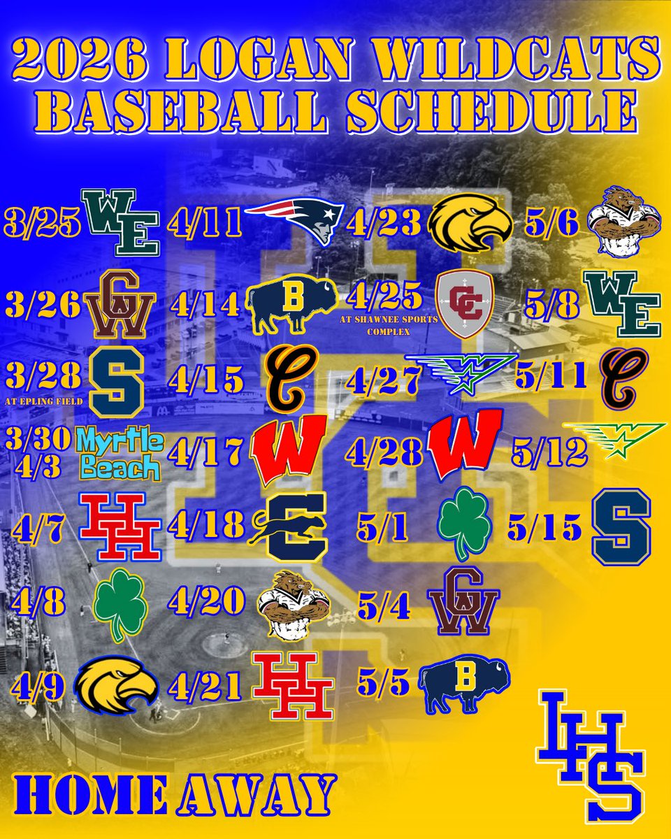 Schedule Update

With the new baseball tournament format the WVSSAC had pushed regionals back to May 18th

Logan has moved their games against Chapmanville Winfield and Shady Spring to the weekend of May 10th-16th