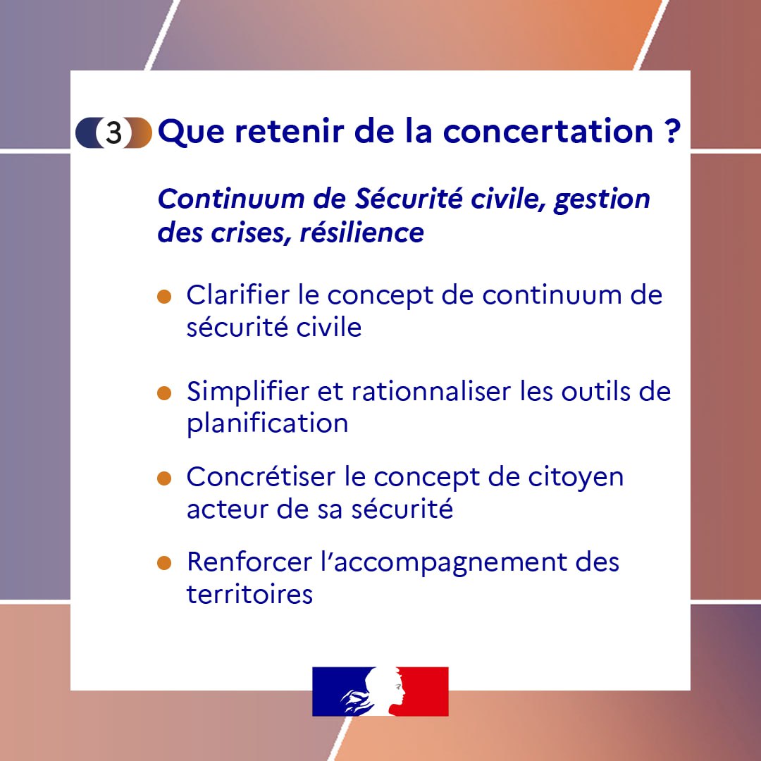 📚 Beauvau de la Sécurité civile : que retenir de la concertation ?

💡 Après un an de rencontres et d'échanges, le rapport de synthèse du Beauvau de la Sécurité civile définit les axes de réflexion qui vont permettre d'engager les travaux relatifs à la préparation du projet de