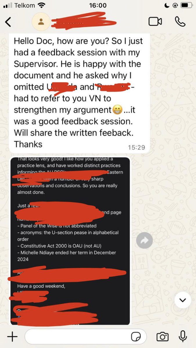 I guided the student to develop 4 chapters between July and August 31st using simple but highly effective strategy. 

See what the supervisor wrote🤌

Contact ⁦<a href="/researchinked/">ResearchInked</a>⁩