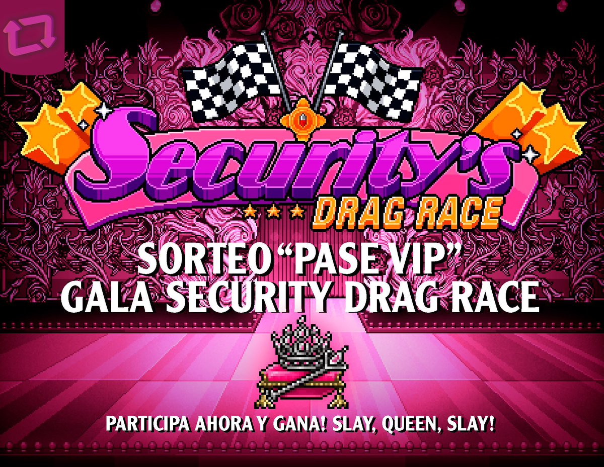 Alejandra 🤍 (@alejandrahbx) on Twitter photo Hagamos un sorteo express🏁
Gána un pase VIP para nuestra gala de drag race, te ganarás una placa única de nuestra gala 👑y vive una experiencia única e inigualable 😍
✅Sígueme, da Rt🔁 y like❤️
El ganador/a anunciaré en 6h 🏆
<a href="/ESHabboSecurity/">HabboSecurity</a> #Securityweek #SecurityDragRace Hagamos un sorteo express🏁
Gána un pase VIP para nuestra gala de drag race, te ganarás una placa única de nuestra gala 👑y vive una experiencia única e inigualable 😍
✅Sígueme, da Rt🔁 y like❤️
El ganador/a anunciaré en 6h 🏆
<a href="/ESHabboSecurity/">HabboSecurity</a> #Securityweek #SecurityDragRace