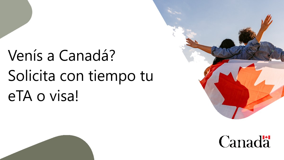 ¿Querés visitar a Canadá? Averiguá si necesitás una autorización electrónica de viaje (eTA) o un visado para entrar en el país y cómo aplicar. 

Asegurate de solicitarlo cuanto antes: bit.ly/4aMi7Bb
