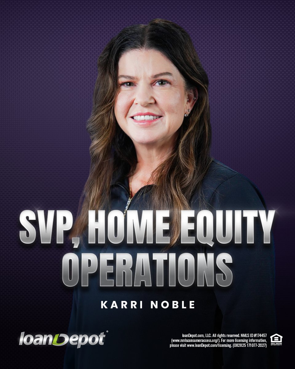 A big congratulations to Karri Noble on her promotion to SVP, Home Equity Operations! 👏
 
We’re thrilled to see her take on this next chapter! 🚀
 
#NEXT365 #LetsGo #HomeMeansEverything