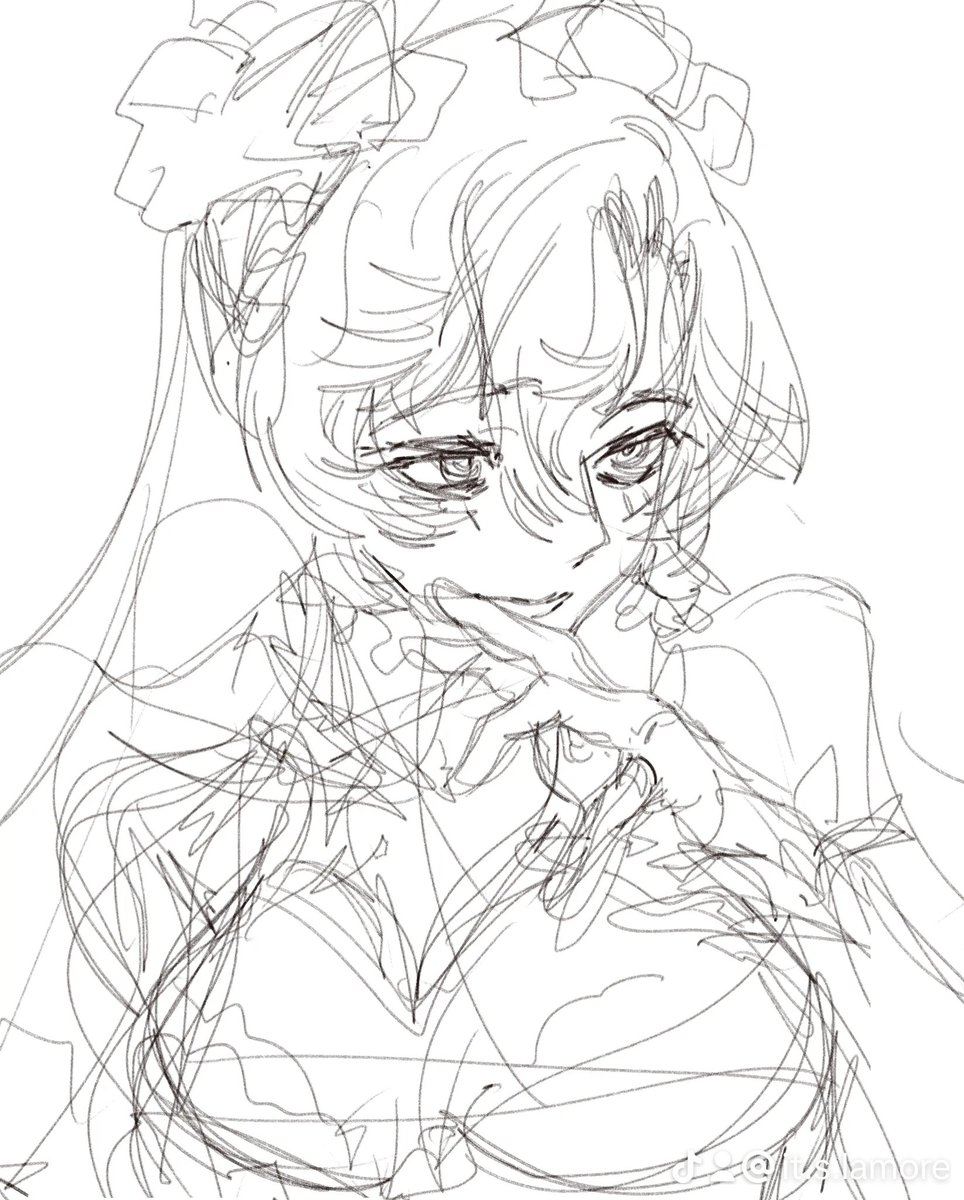 Cantarella x my lineart style
Still a work in progress because of how many details there are in her design. 
.
.
#WutheringWavesfanart #Cantarella #draw #sketch #lineart #wipart