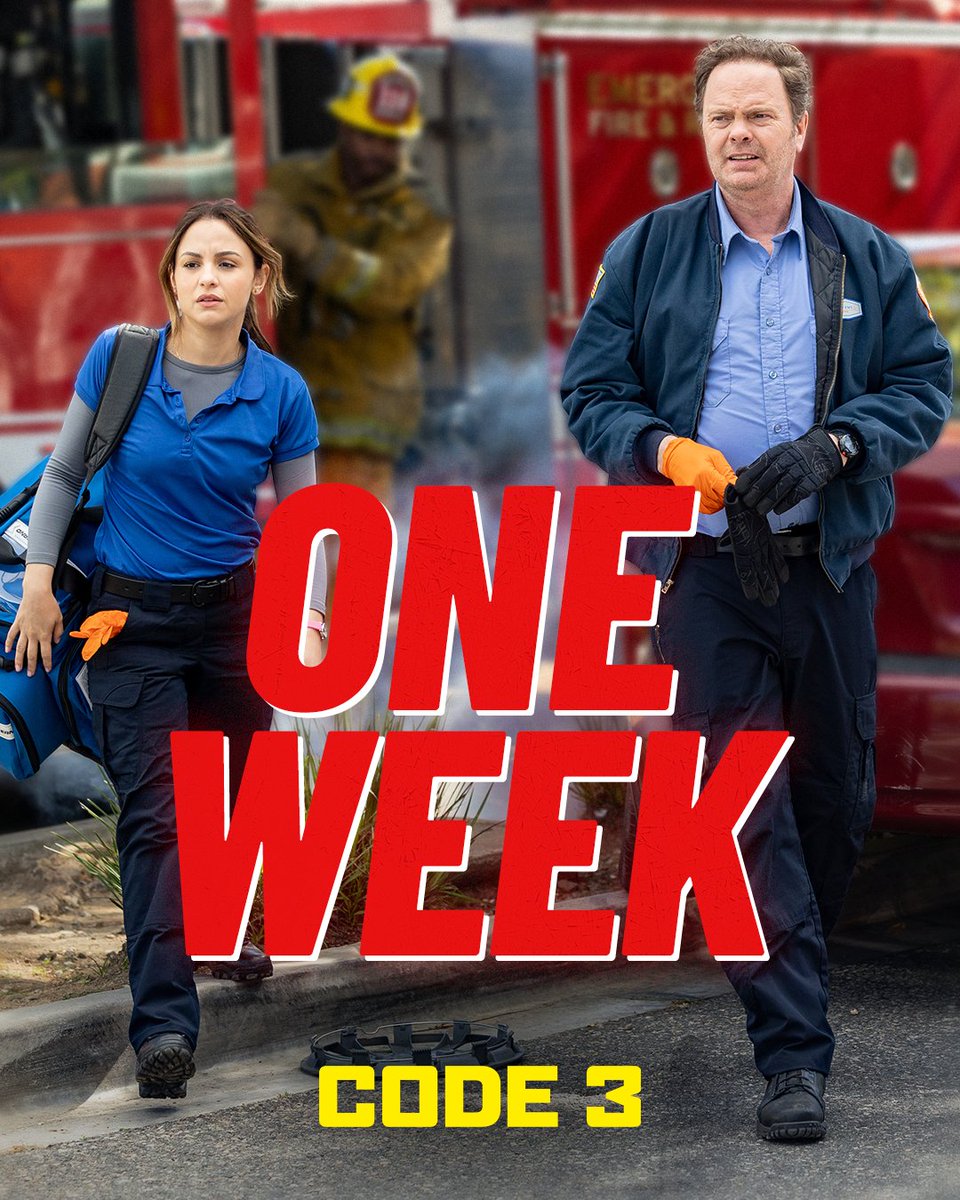 The wildest shift of their lives begins in one week. #Code3Movie starring Rainn Wilson, Lil Rel Howery, and Aimee Carrero is only in theaters September 12. Get tickets now: bit.ly/45P6M3V
