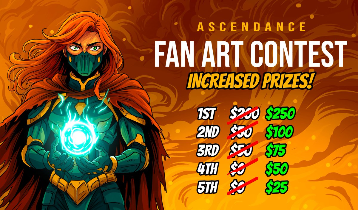 LC | Drip Artist & Illustrator (@lc_illustrates) on Twitter photo UPDATE
Thanks to the crazy generosity of 2 friends who each donated $100 to the pool, we've increased prizes across the board!
Let's see those entries!
📌 Quote the post below with your entry OR use #AscendanceFanArt & tag <a href="/lc_illustrates/">LC | Drip Artist & Illustrator</a> to enter!
x.com/lc_illustrates… UPDATE
Thanks to the crazy generosity of 2 friends who each donated $100 to the pool, we've increased prizes across the board!
Let's see those entries!
📌 Quote the post below with your entry OR use #AscendanceFanArt & tag <a href="/lc_illustrates/">LC | Drip Artist & Illustrator</a> to enter!
x.com/lc_illustrates…