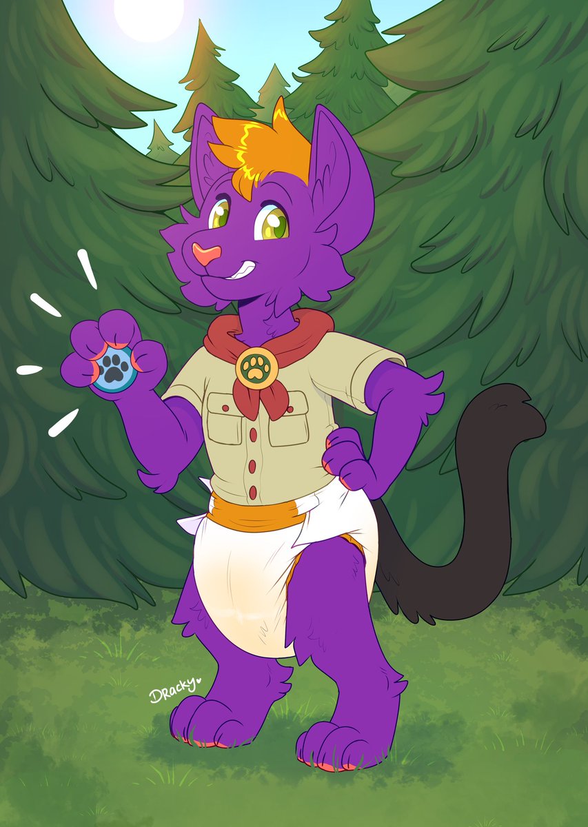 Sam is a very good cub scout. Even if they still not potty trained. Art by the awesome Dracky (dracky.carrd.co)
