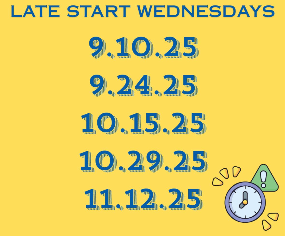 Hey greyhounds! Here’s the Wednesday late start schedule.