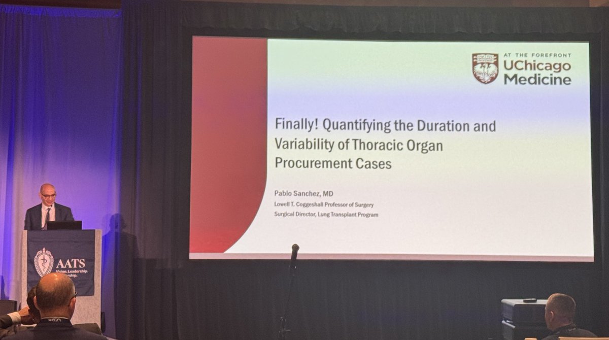 abribriesco43's tweet photo. @AATSHQ #MechSummit2025

#PabloSanchez / @UChicagoCTSurg presenting @ParagonixSherpa time data during #DonorRecovery process for #HeartTxp and #LungTxp

Benefits of #3rdPartyRecovery &amp; #Paragonix app data collection

@tssmn @TSRA_official @ThoracicStudent @LatinoCTS @ABCTS_1999 https://t.co/Gyq3MwlmAd