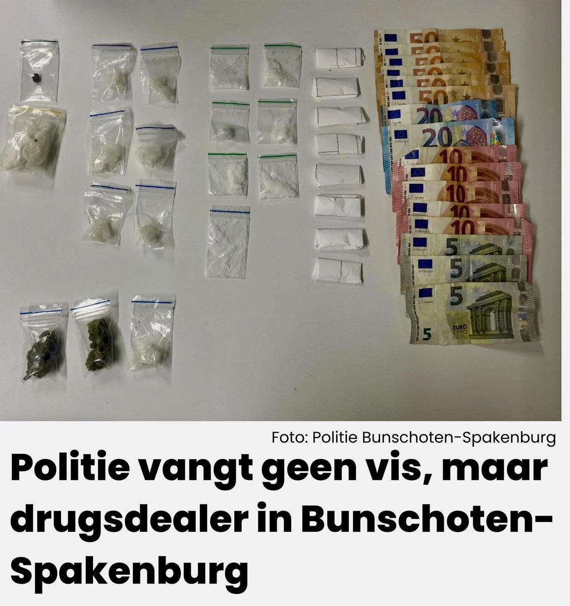 Drugsdealer op heterdaad gepakt in Bunschoten
