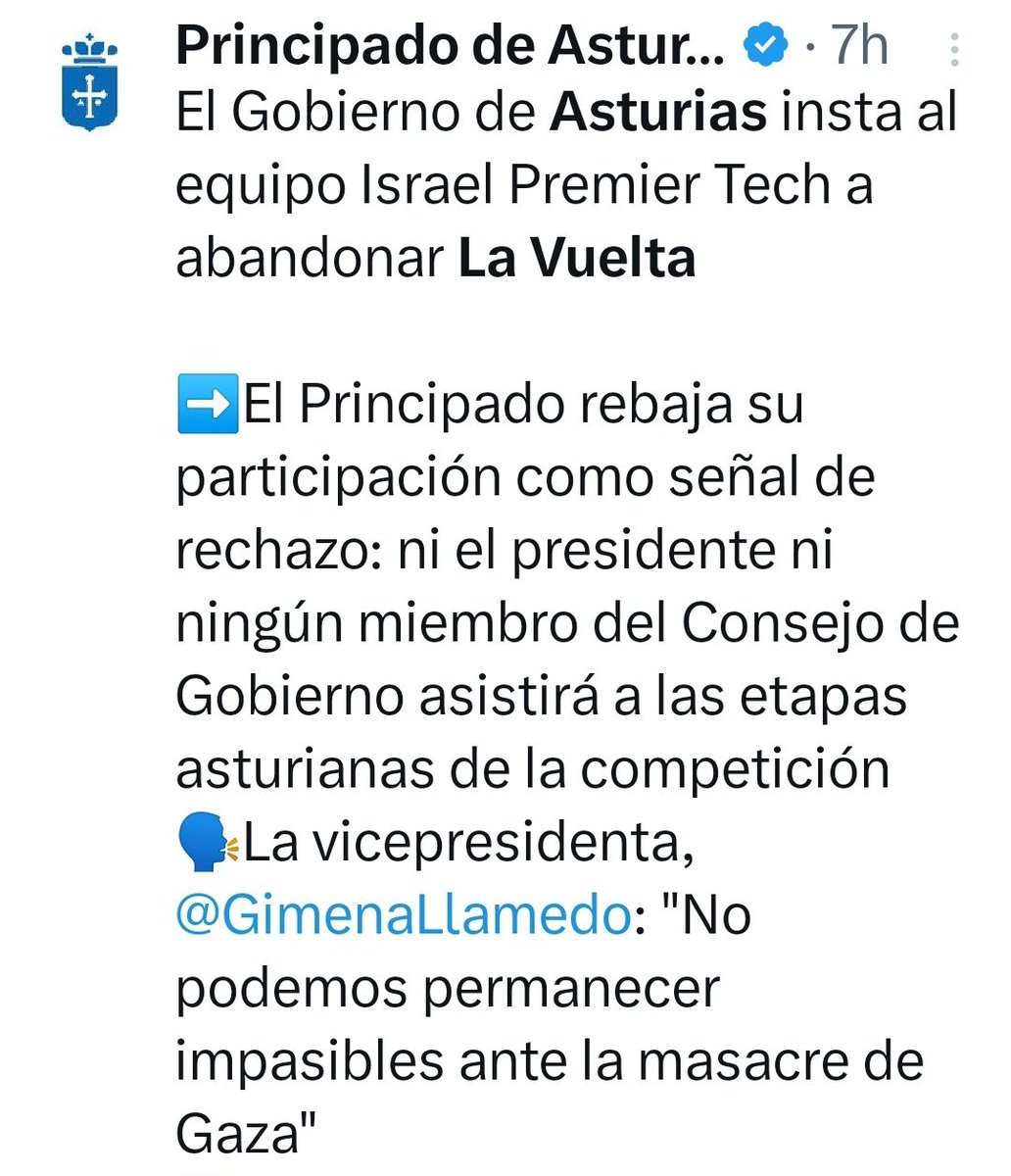 MareasCiudadana's tweet photo. 🚴🏾♀️🇵🇸 #Palestina va ganando #LaVuelta25
EN CARRETERA
-CANTABRIA: Cacerolada Cabezón de la Sal
-ASTURIES: cortan la carrera en L'Angliru
EN LAS INSTITUCIONES:
-Ministro @jmalbares pide expulsión de @IsraelPremTech
- @GobAsturias (PSOE+IU) planta la @lavuelta
Boicot #Israel https://t.co/e91JzCQAyt