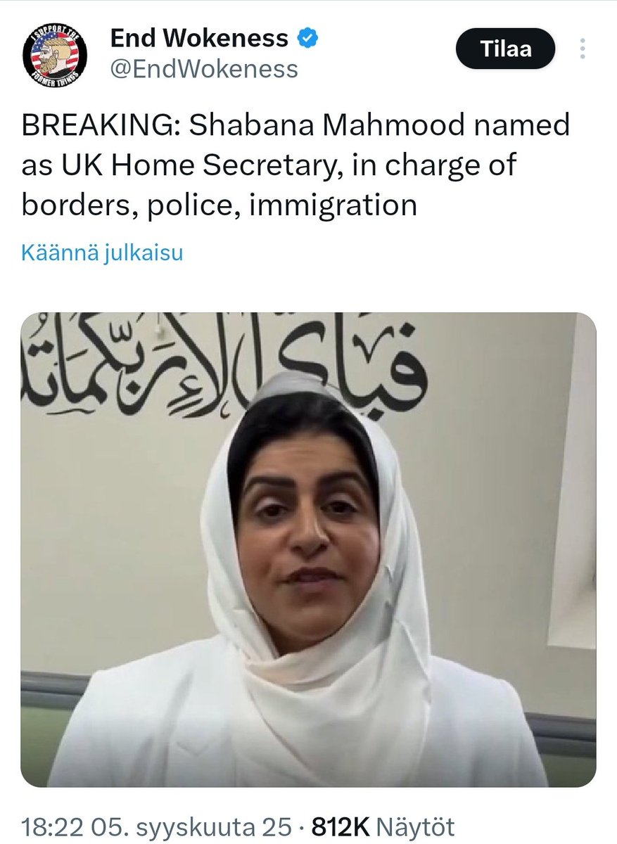 Brittien uusi sisäministeri. Britit uppoaa kyllä nyt vauhdilla. Tuhoon tuomittu maa.