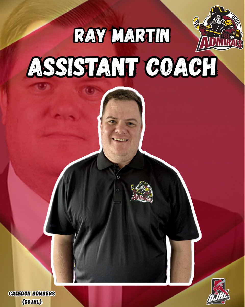 Please Welcome, Assistant Coach Ray Martin (<a href="/Razor004/">Ray Martin</a>) to the Caledon Admirals, for the 2025/2026 <a href="/OJHLOfficial/">OJHL</a> season‼️👀 

Ray was with the organization a couple years back and was head coach of the <a href="/BombersJrB/">Bombers Jr. B Hockey Club</a> last season.

#AdmiralsHockey #StandByTheAdmirals #TrustTheProcess