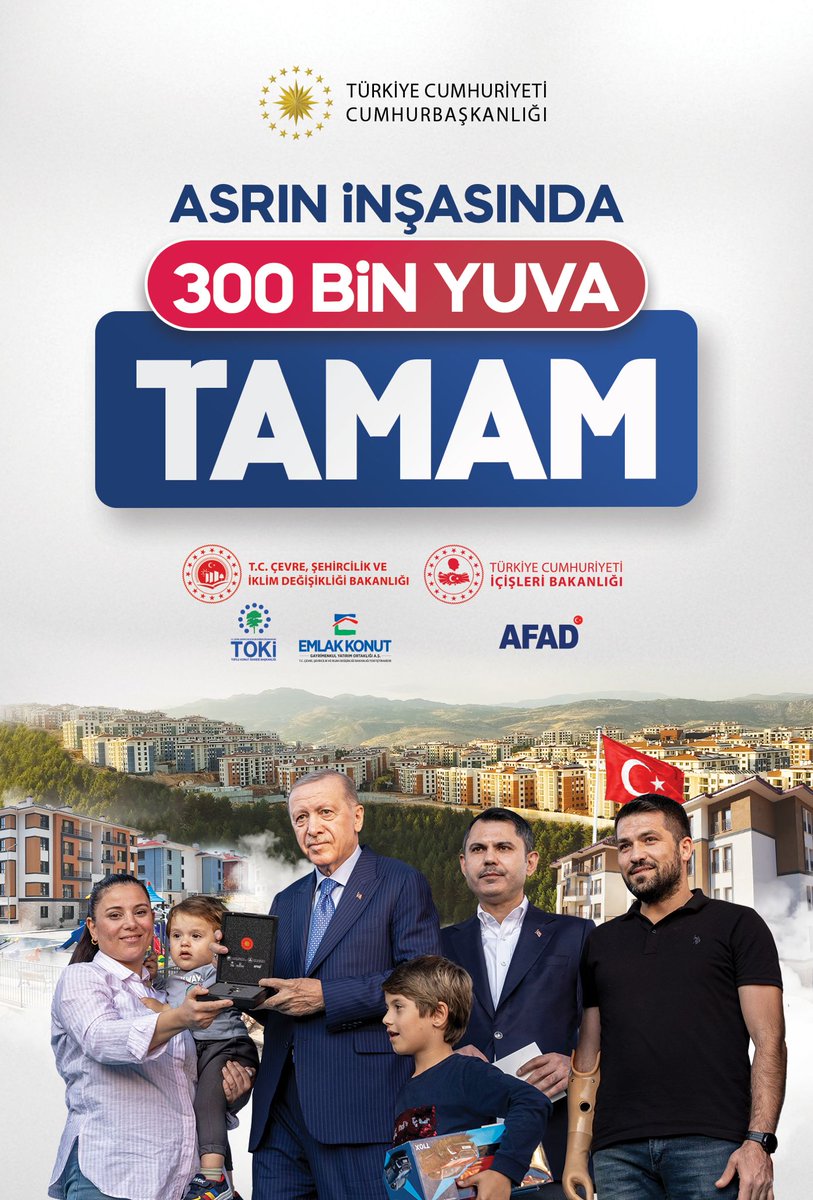 Asrın İnşasında #300BinYuvaTamam <a href="/RTErdogan/">Recep Tayyip Erdoğan</a> <a href="/Akparti/">AK Parti</a>
<a href="/murat_kurum/">Murat KURUM</a>