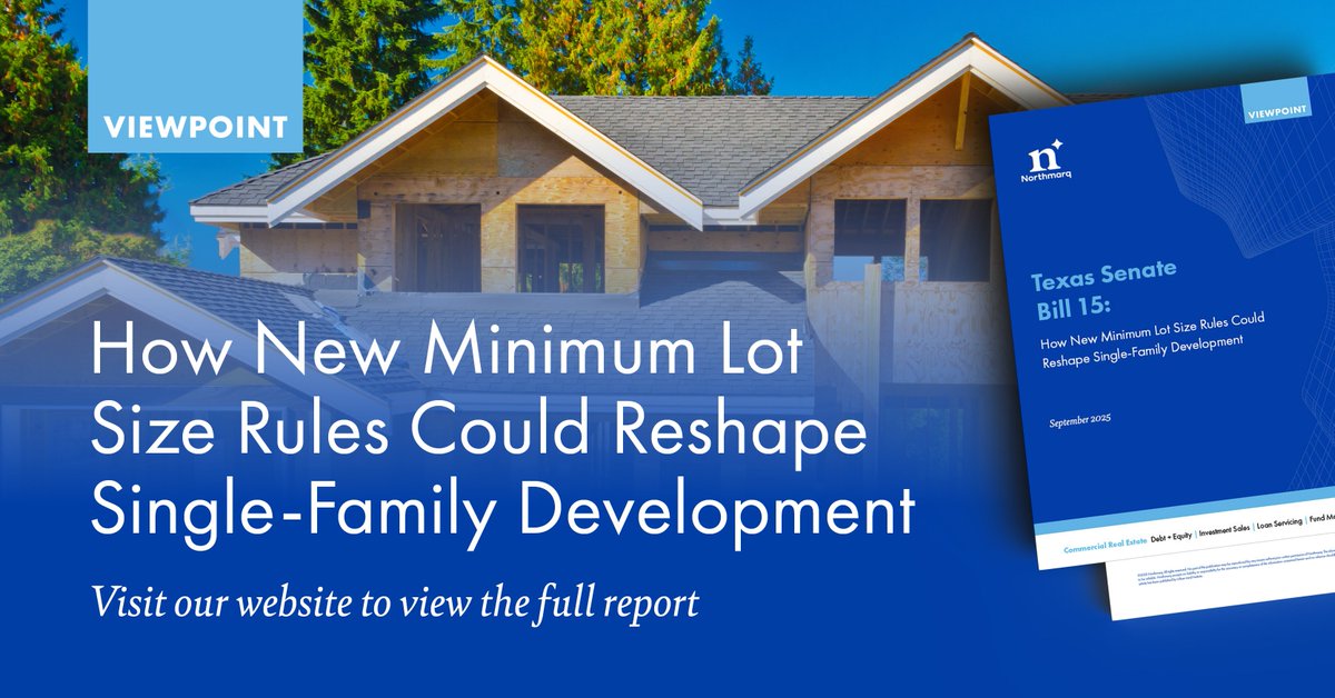 Texas SB 15 takes effect this September, changing how land is valued and developed. More viable sites. More homes. Big implications. #TexasSB15 #LandUse #CRE #Northmarq #SingleFamily ow.ly/SKbX50WSb1s