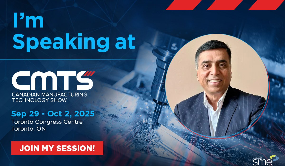 #smartmanufacturing #TechTalk from our CEO at #CMTS2025, Sep.29 from 11-11:30am: 
Bridging the Gap Between Data and ROI in Smart Manufacturing – From Insights to Impact.

Overview: cmts.ca/sessions/bridg….

Register: i.snoball.it/p/0vgII/l/2.