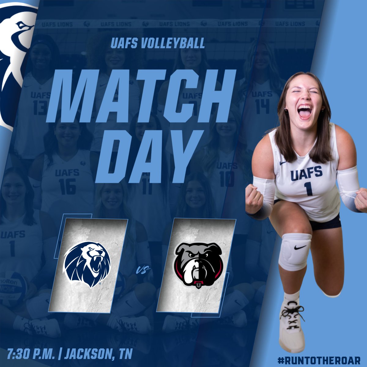 🏐MATCH DAY!🏐

🆚: Union
⏰: 7:30 p.m. 
🏟️: Fred DeLay Gymnasium
📊: bit.ly/47vWsyW
📺: bit.ly/4lZMn0C

#RunToTheRoar