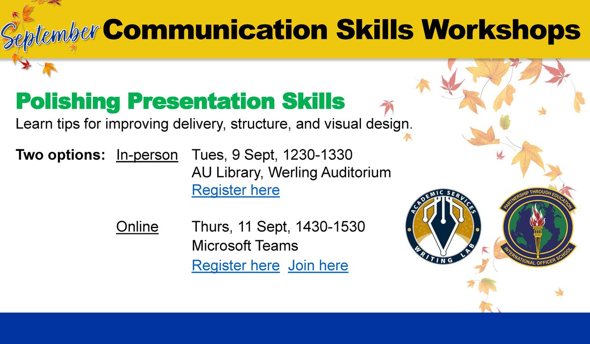 Need to brush up on your communication skills? This workshop has two scheduling options, so choose which best works for your schedule!

Register in-person: ow.ly/Zhux50WRiZE

Register online: ow.ly/Zhux50WRiZE
Join online: ow.ly/KTHT50WRiZB