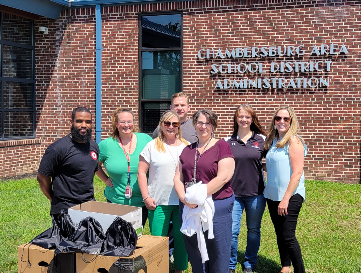 Team members from the Target Distribution Center generously donated drawstring bags with school supplies to kindergarten students at Fayetteville and Stevens Elementary Schools. Thank you!
