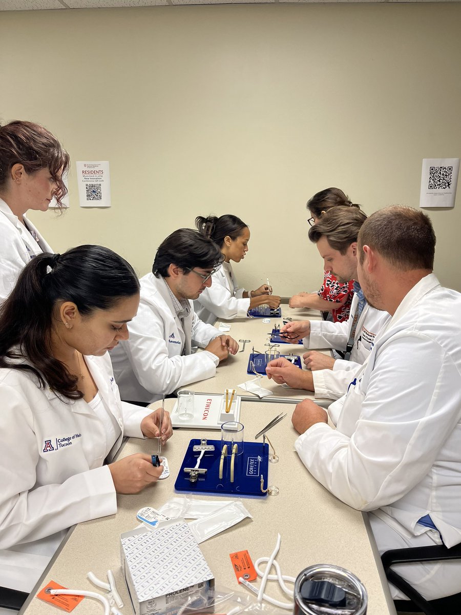 DellMedVascular's tweet image. We’ve Kicked off our new vascular skills curriculum! 😷🩺💉Our general surgery residents & medical students practiced sewing anastomoses & performed a fem-pop bypass on a water model. Exciting hands on training for the next general of surgeons! #Vascular #MedEd